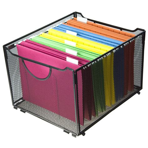 metal file holder box|small file organizer box.